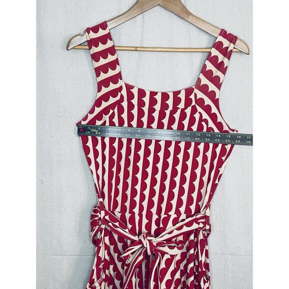 Effie’s Heart Red & White Retro Midi Dress Womens L Cottagecore Vintage-Inspired - Picture 2 of 5